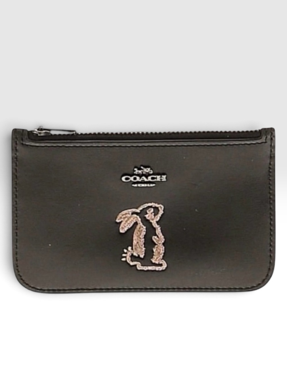 COACH x Selena Gomez Bunny Card Case – Limited Edition Black Leather